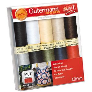 Gutermann naaigaren assortiment 10 basis kleuren