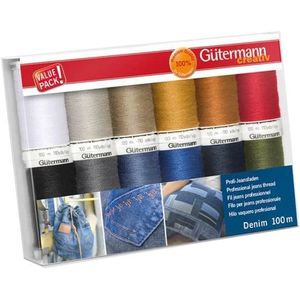 Gütermann - Jeansgaren Set - Denim - 12 Klosjes - 100m per Klos