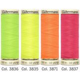 Gutermann Creativ Allesnaaigaren - Set van 4 spoelen van 100 m, 100% polyester, hand- en machinaal naaien, universeel, neonkleuren