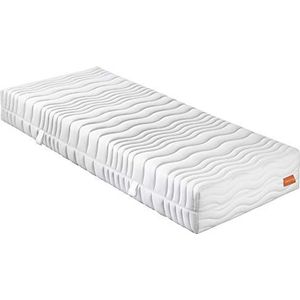 sleepling 190165 matras Innovation 300, 7-zones koudschuimmatras, omkeerbare handgrepen, hardheidsgraad 2,5 tot 100 kg, Made in EU, Oeko-Tex, wasbaar op 60 graden, 120 x 200 cm, wit