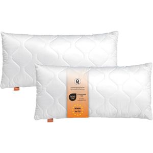 sleepling 191114 set van 2 kussens met ritssluiting, 100% microvezel, 40 x 60 cm, wit