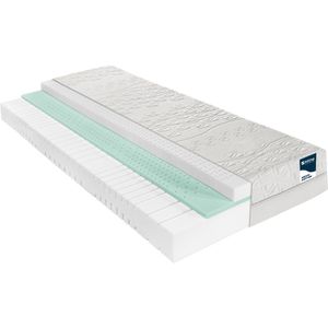 M line Medic Motion matras 80x200| Koudschuim matras | Voor mensen met nekklachten en rugklachten | 7 comfortzones | Optimale drukontlasting | Wasbare tijk | Extra ventilerend | Voor actieve slapers |