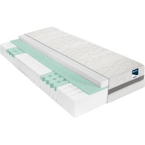 M line Medic Motion + matras 80x210 | Koudschuim matras | Voor mensen met nekklachten en rugklachten | 7 comfortzones | Optimale drukontlasting | Wasbare tijk | Extra ventilerend | Voor actieve slapers |