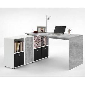 FMD Möbel LEXO/LEX Bureau, houtmateriaal, beton LA, rechthoekig