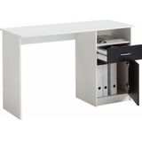 LuxeLivin' - Bureau met 1 lade 123x50x76,5 cm wit en zwart