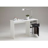 LuxeLivin' - Bureau met 1 lade 123x50x76,5 cm wit en zwart