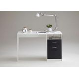 LuxeLivin' - Bureau met 1 lade 123x50x76,5 cm wit en zwart