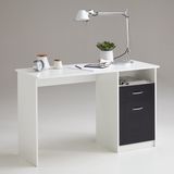 LuxeLivin' - Bureau met 1 lade 123x50x76,5 cm wit en zwart