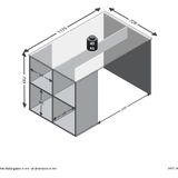 FMD - Bureau - 117 cm - Wit