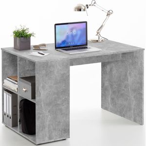 FMD Schreibtisch mit Regal 117×73×75 cm Betonoptik