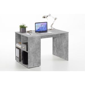 FMD Bureau met Zijschappen 117x73x75 cm - Betonkleurig