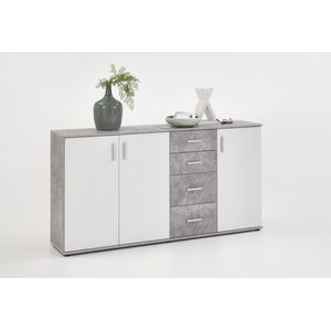 FMD Möbel ALBI 3 Commode, houtmateriaal, beton LA/wit, rechthoekig