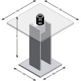 Eettafel Brandon 70x70 - Wit