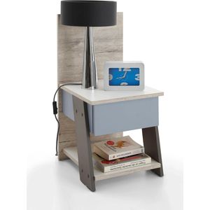 FMD Nachtkastje met 1 lade 34,2x39x69 cm zandeikenkleurig