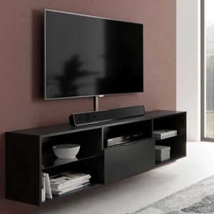 FMD Möbel Dark 4 TV/HiFi Lowboard, hout, zwart, rechthoekig
