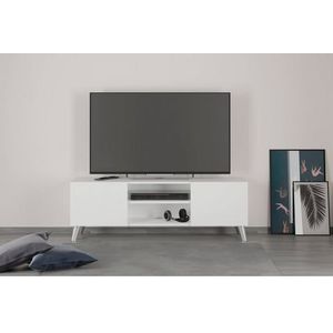 FMD Möbel Brighton TV-board, houtmateriaal, wit, rechthoekig
