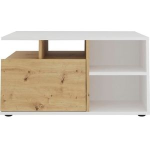 FMD Möbel Twin 2 salontafel, houtmateriaal, wit parel/artisan eiken, rechthoekig