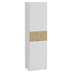 FMD Möbel BELM 6 garderobekast, houtmateriaal, briljantwit/artisan eiken, rechthoekig