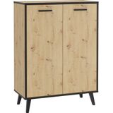 FMD FMD Schoenenkast met 5 vakken 68,5x33x93,5 cm artisan eiken