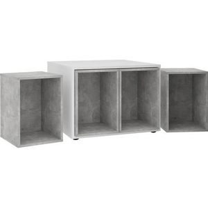 FMD Möbel Joker 1 Salontafel, houtmateriaal, wit/beton LA, rechthoekig