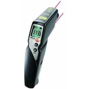 Testo 0563 8314 830-T4 Set, infrarood thermometer met lederen beschermhoes, inclusief kruisband oppervlaktesensor (0602 0393), batterijen en fabriekskalibratiebewijs