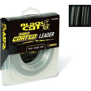Black Cat Rubber Coated Leader - Onderlijnmateriaal - Grijs - 0.80mm - 70kg - 20m - Grijs