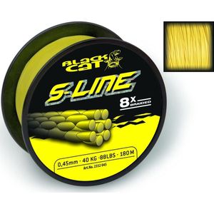 Black Cat Gevlochten Lijn S-Line Braided Yellow - Maat : 0.42mm - 45 kilo - 250m