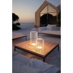 Villeroy & Boch tafellamp / acculamp / tuinlamp voor binnen en buiten - Bangkok 33cm- indoor/outdoor waterdicht - oplaadbaar met USB snoerloos IP65-WIT