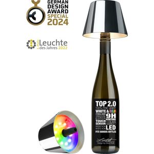 Sompex Flessenlamp "" TOP "" met houdbare kurk| 2.0 Led| Chroom - indoor / outdoor - oplaadbaar | RGB