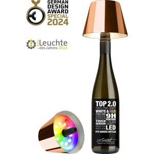 Sompex Flessenlamp "" TOP "" met houdbare kurk| 2.0 Led| Koper - indoor / outdoor - oplaadbaar | RGB
