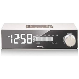 Technoline WT483 wekkerradio, wit/zilver, 222 x 62 x 58 mm