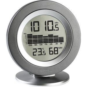 Technoline Mobile Alerts Luchtdrukmeter/Barometer MA1238 met binnentemperatuur, zilver-antraciet