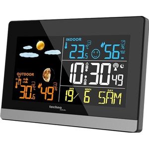 WS6455 Weerstation met binnen- en buitentemperatuur, luchtvochtigheid binnen en buiten, gekleurd led-display