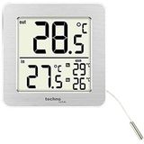 Technoline WS749 digitale thermometer met twee temperatuurmetingen: via kabelsonde (kabellengte 1,5 m) en via de thermometer zelf, wit, zilver