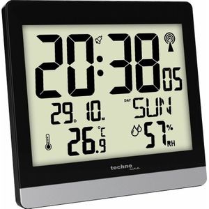 Technoline wandklok - digitaal - WS 8014 - 200x189x29mm - zwart/zilver - TL-WS8014