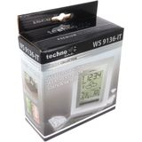 Technoline WS 9136 IT - Weerstation - Tafel of Wandstation - Binnen en buiten temperatuur - Buitenvochtigheid - Radiogestuurde tijdsaanduiding - Alarm - Snooze - Zilverkleurig - Zwart