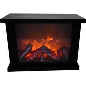 Kerst LED Vlamlamp - Gesimuleerde Open Haard Met Realistisch Vlameffect - Batterij & USB