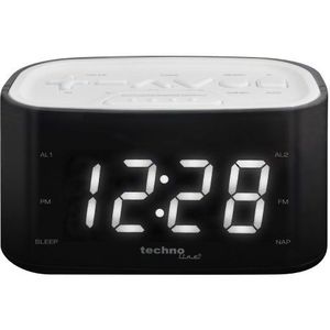 TECHNOLINE - WT465 - Wekkerradio - Wit-Zwart - Met Duidelijk Voelbare Toetsen