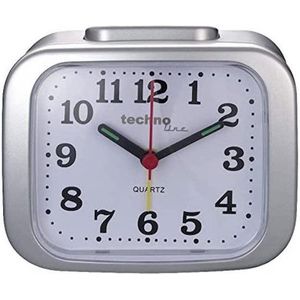 Batterij Gevoed (AA Analoge Wekker Driehoekig Design - Luide Bel, Achtergrondverlichting, Stil Werkend (geen Getik), Werkt Op Batterijen ( Bianco Wit) Alarm Clock