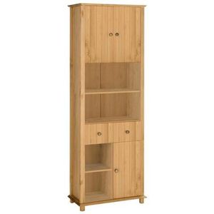 Home affaire Hochschrank Vili Badezimmerschrank, Höhe 175 cm, 2 Schubladen, 3 Türen, aus Massivholz