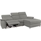 Places of Style Ecksofa Pareli, L-Form, 259cm,m. Recamiere, Echtleder, Kunstleder, Webstoff, man. o. elektr. Relaxfunktion, USB/Kopfteilverstellg u. LED