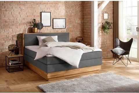 Home affaire Boxspringbett "Cavan", Eiche, inkl. Bettkasten & Topper, verschiedene Härtegrade (auch H4)