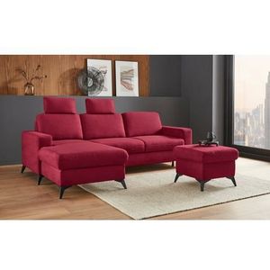 Places of Style Ecksofa »Lolland L-Form«, Wahlweise mit Bettfunktion und Bettkasten, Federkern