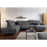 Places of Style Wohnlandschaft "Manhattan U-Form", 2 Sitze mit elektrischer Relaxfunktion, verstellbare Armlehnen