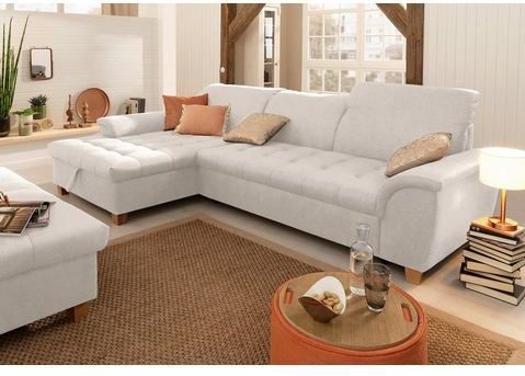 Home affaire Ecksofa »Lyla L-Form«, mit Recamiere, wahlweise mit Rückenfunktion und zusätzlich mit Bett