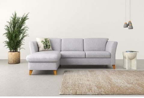 Home affaire Ecksofa "Trelleborg L-Form", Federkern-Polsterung, wahlweise mit Bettfunktion und Bettkasten
