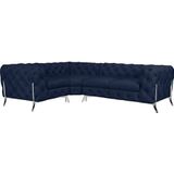 Leonique Chesterfield-Sofa »Amaury L-Form«, moderne Chersterfield-Optik, Breite 262 cm, Fußfarbe wählbar