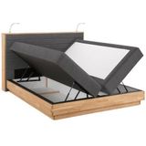 Home affaire Boxspringbett "Cavan", Eiche, inkl. Bettkasten & Topper, verschiedene Härtegrade (auch H4)
