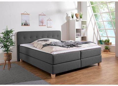 Home affaire Boxspringbett »Fargo«, inkl. Topper, in 3 Matratzenarten, in Samt- oder Strukturstoff