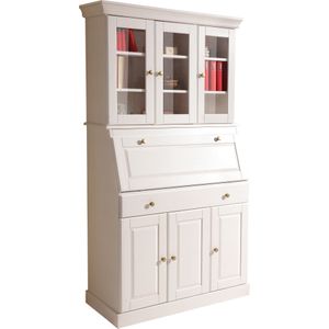 Home affaire Secretaire Rosi in landelijke stijl Bureau van massief hout, met vitrine, in 2 breedtes